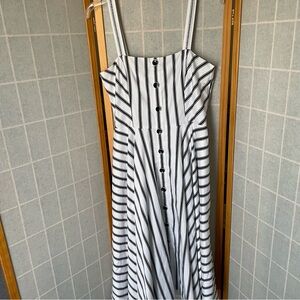 White House Black Market Striped Midi Dress with Buttons, 6